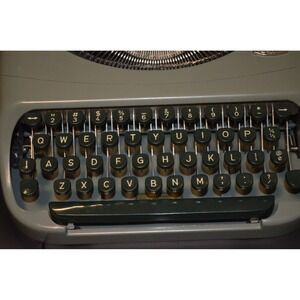 Vintage Royalite Typewriter Working Portable Manual Green Keys Mid Century Retro